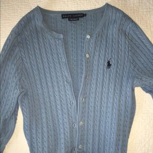 Ralph Lauren Baby Blue Cable Knit Cardigan